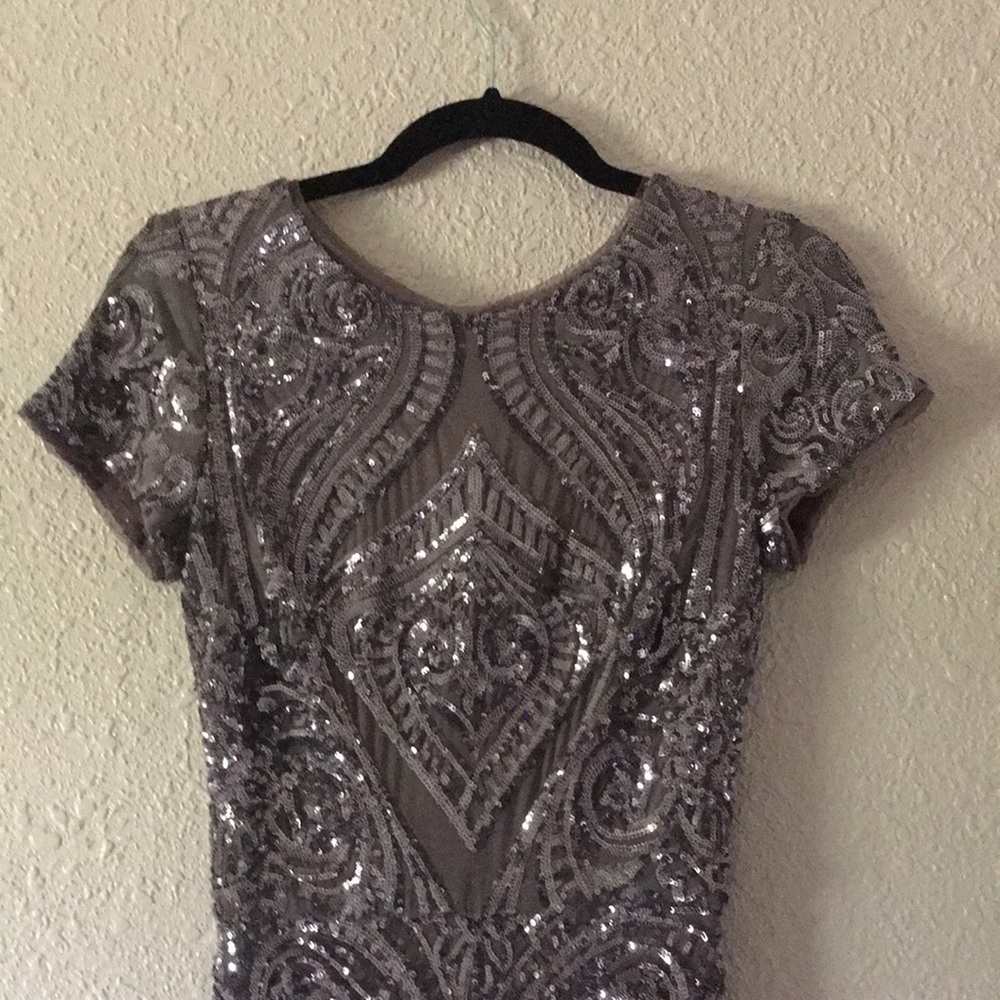 Sparkly Neutrals Sequin Evening Gown